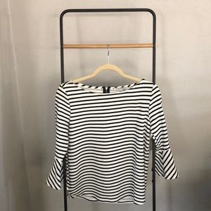 Clean and crisp Black and white striped top